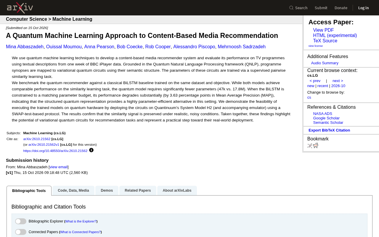 Quantum Machine Learning for Content Recommendation: 1/379 the Parameters of BiLSTM