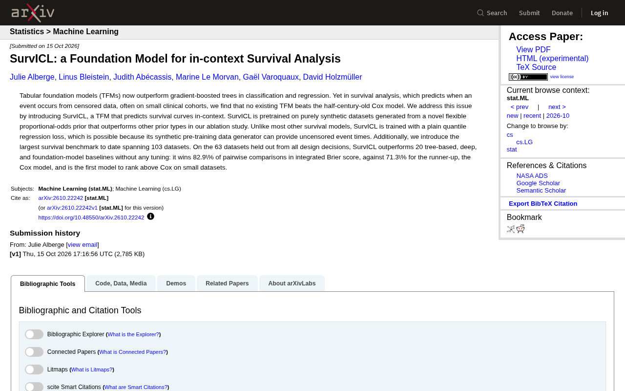 SurvICL:首个超越Cox模型的生存分析基础模型