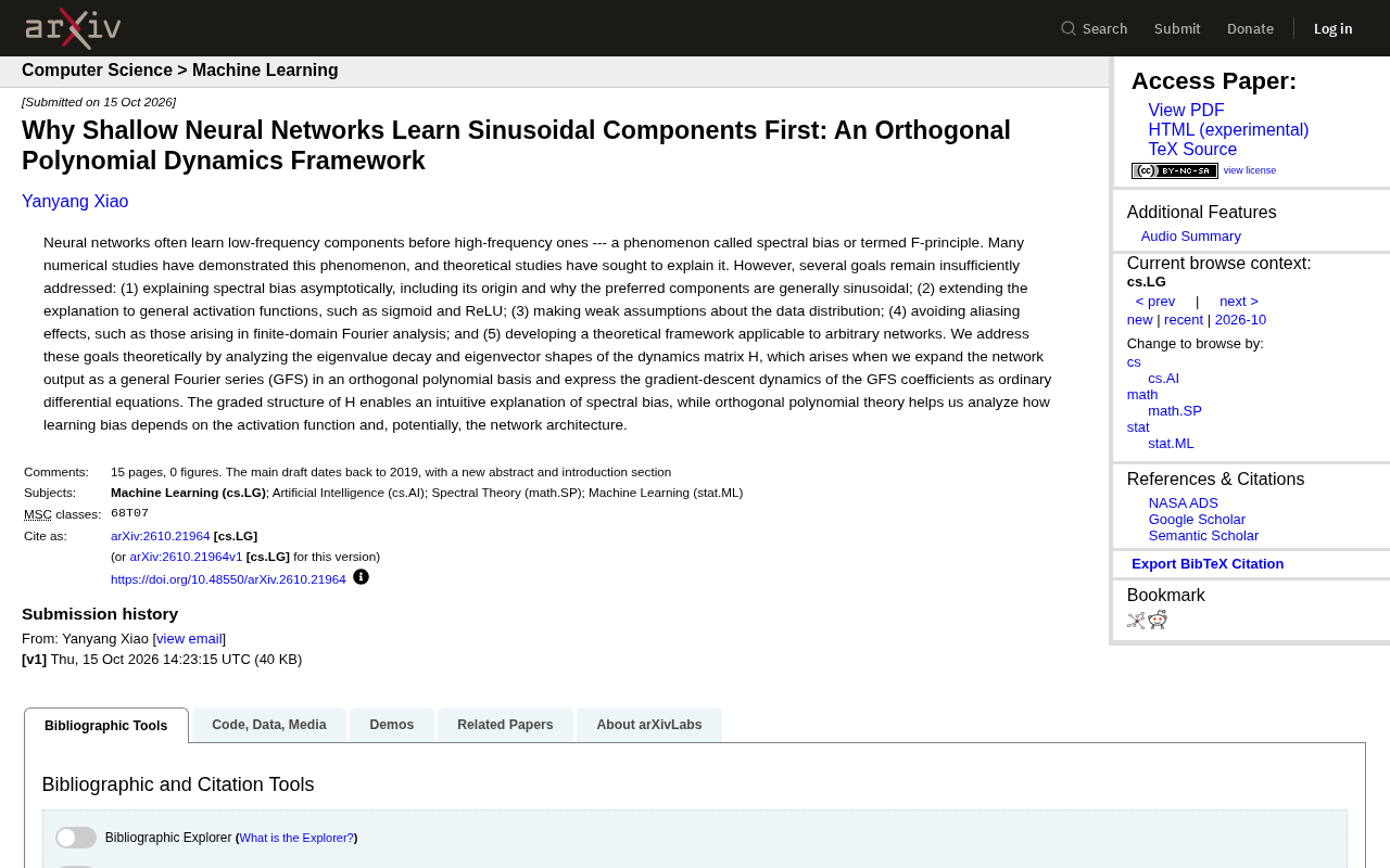 Why Do Shallow Neural Networks Learn Sine Components First? A Framework Based on Orthogonal Polynomial Dynamics Offers a New Explanation