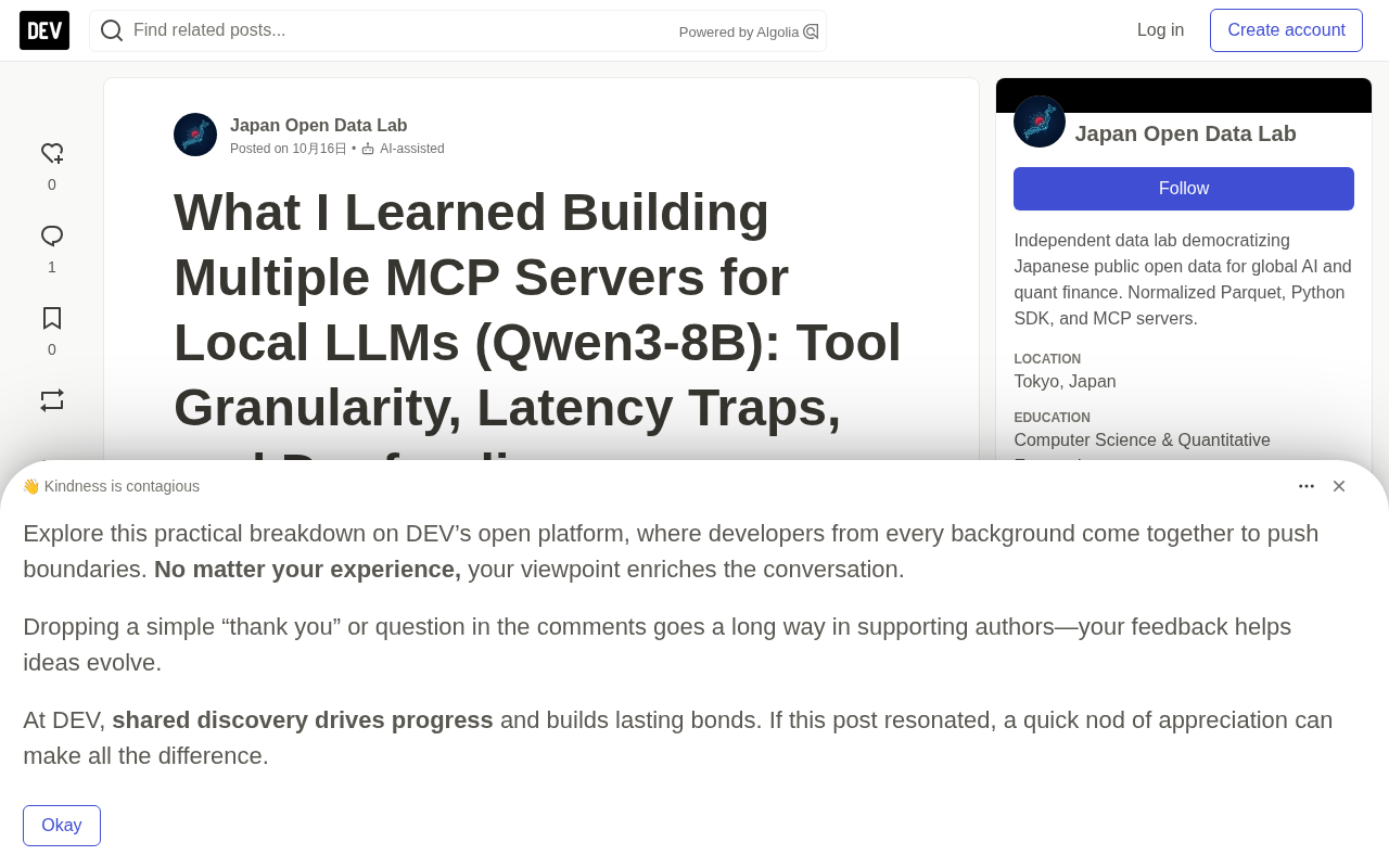 Building MCP Servers for Local LLMs: Tool Granularity and Latency Traps