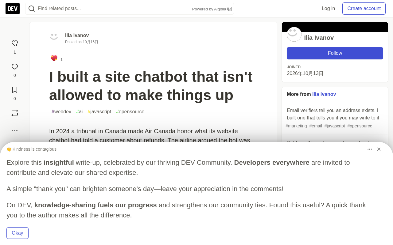 No Room for AI Hallucinations: A Website Chatbot with Pure-Code Review