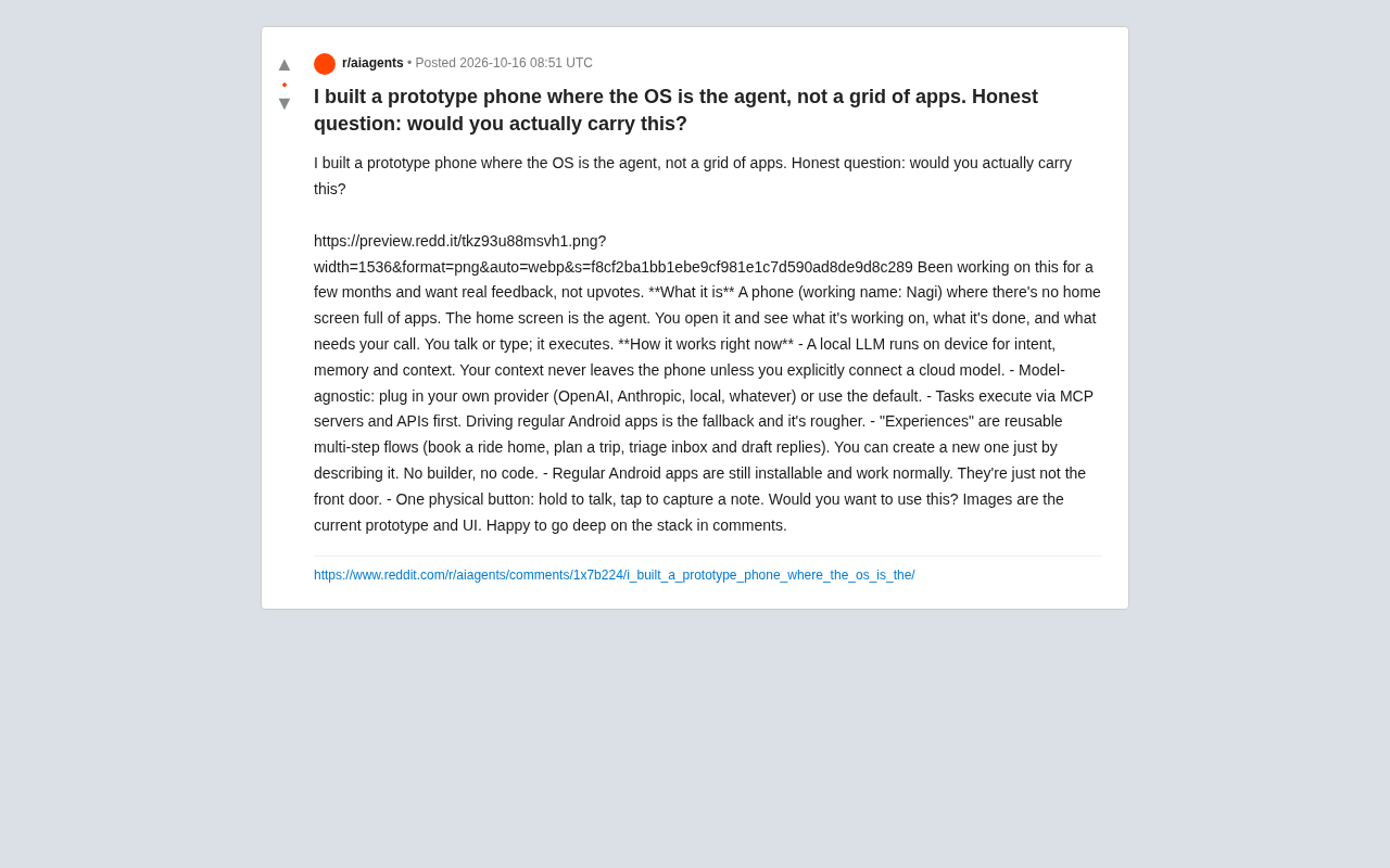 Turning the OS into an Agent: A Prototype Phone Without an App Grid