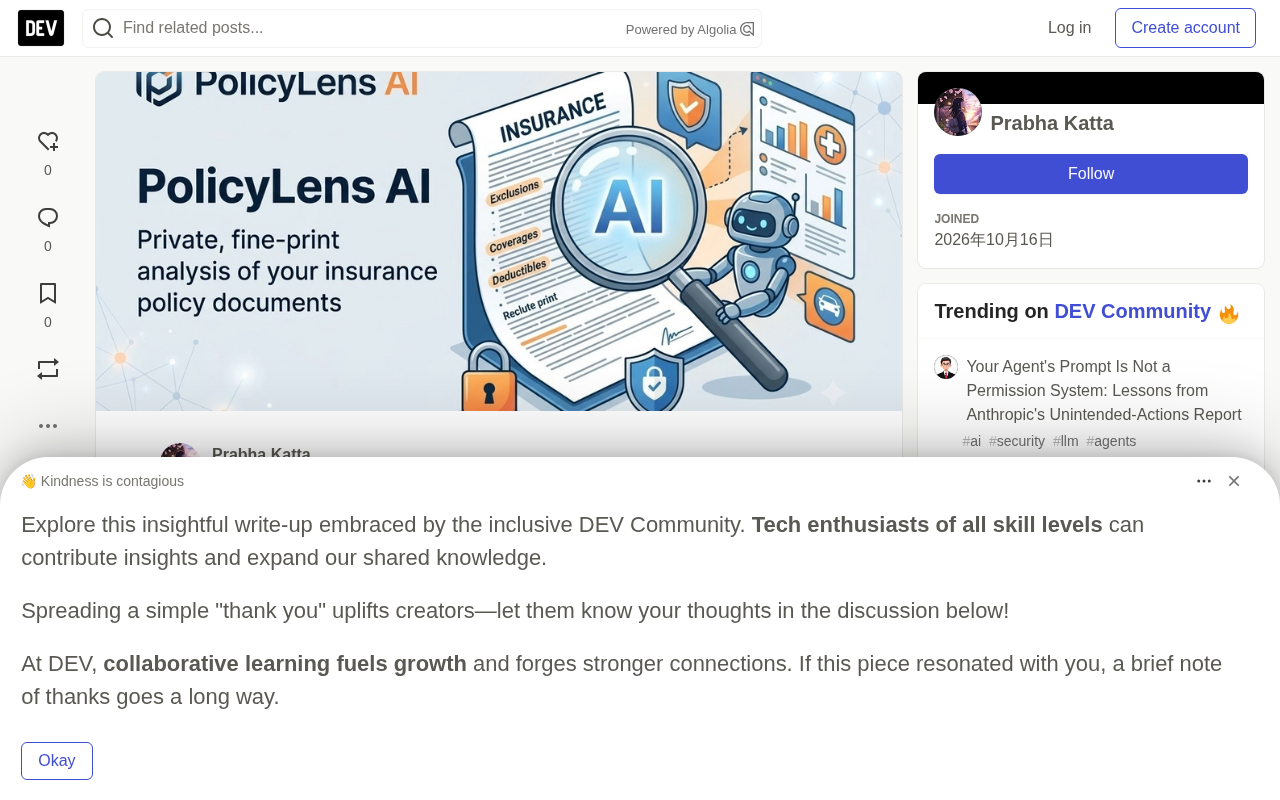 PolicyLens AI: Turning Insurance Policies into Plain English with Local LLMs