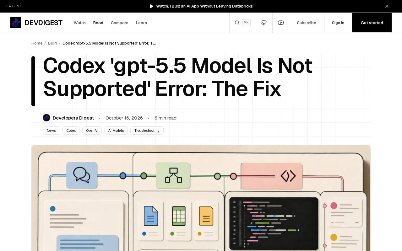 Codex Error: gpt-5.5 Model Is Not Supported? Causes and Solutions