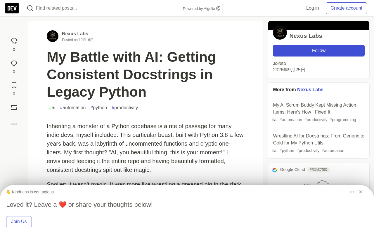 AI-Generated Docstrings Gone Wrong: A Hybrid Workflow for Legacy Python Code