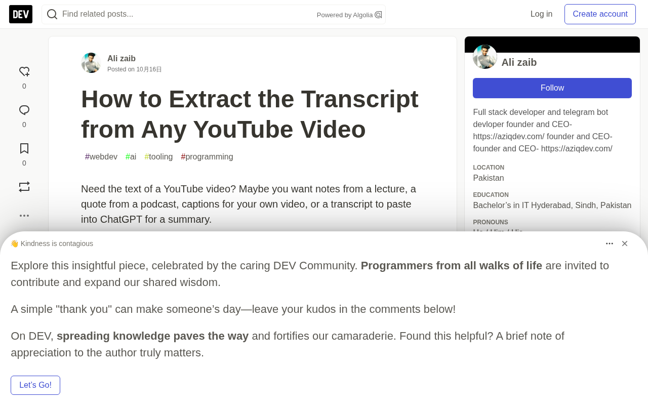 YouTube Video Transcript Extraction: 3 Methods + AI Summarization
