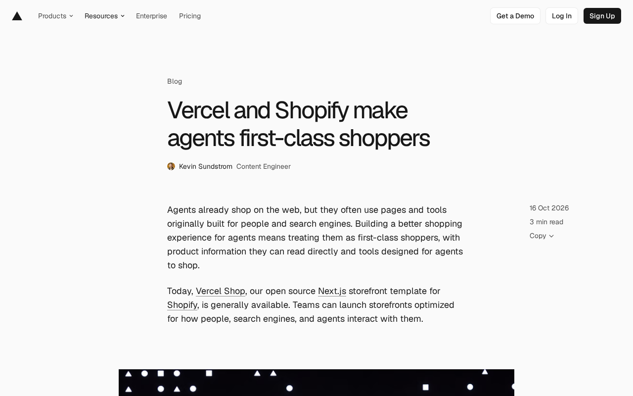 Vercel Shop发布:让AI Agent成为一等购物者