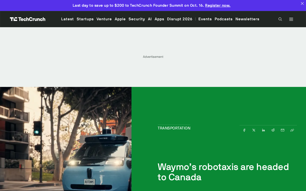 Waymo Robotaxis Expand into Canada, Road Testing Begins in Toronto