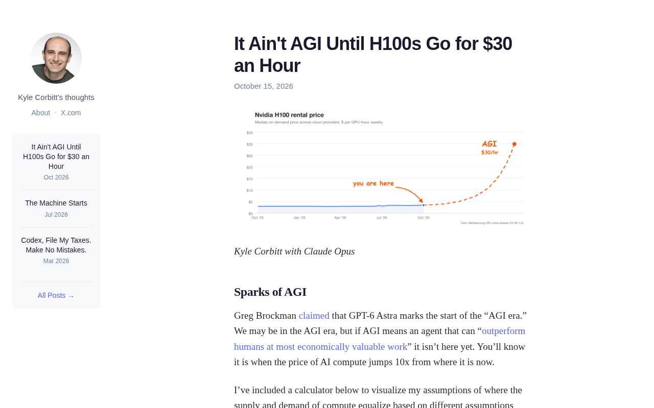 The Real Touchstone for AGI: What It Means When H100 Rentals Drop Below $30