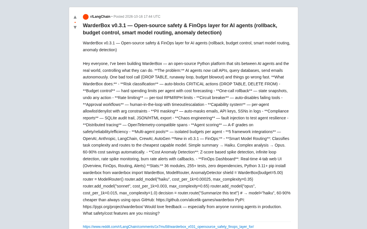 WarderBox v0.3.1:为AI Agent加上安全与FinOps控制层