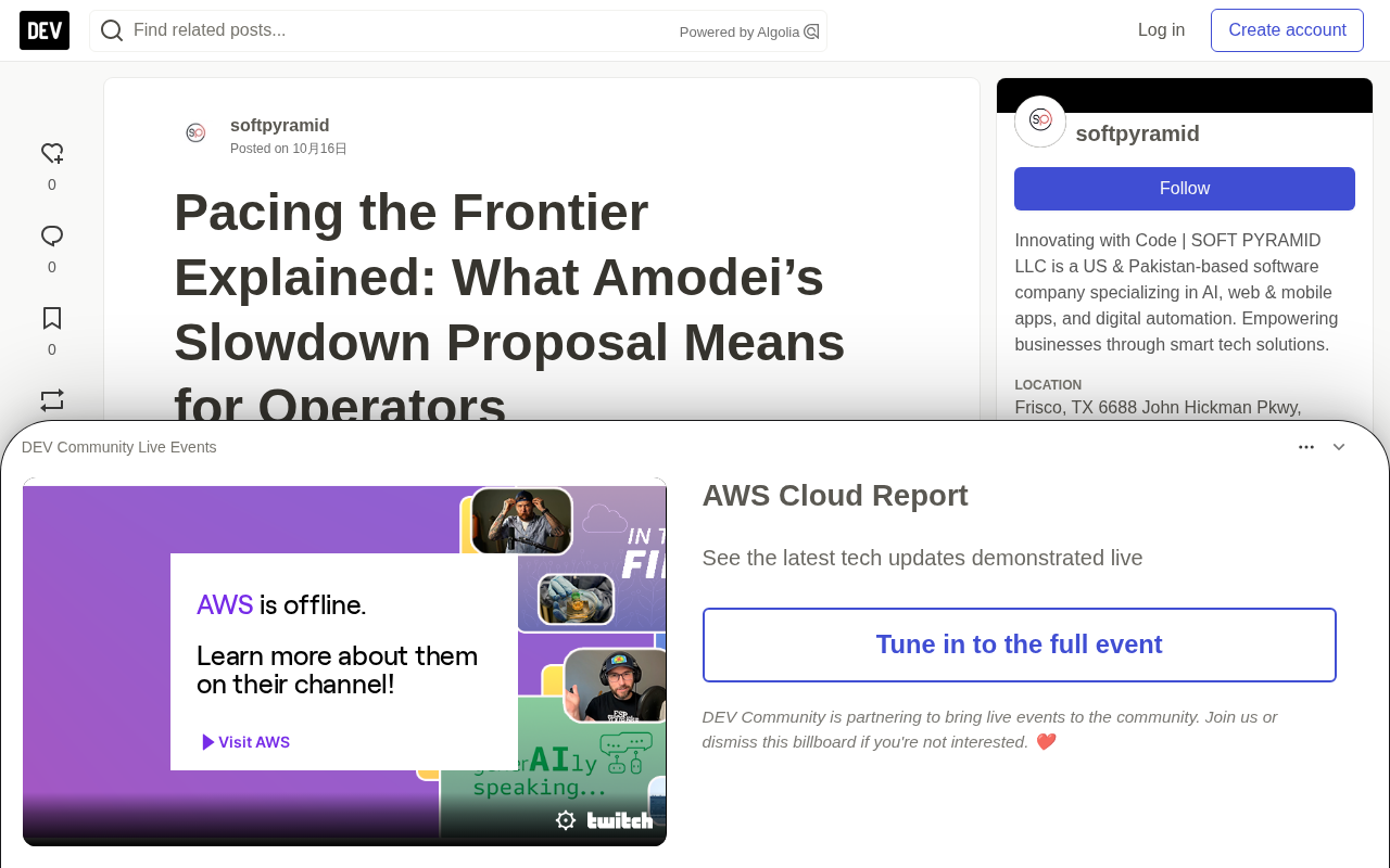 Amodei's "Pace the Frontier" Proposal Explained: The AI Slowdown Plan and What Operators Should Do