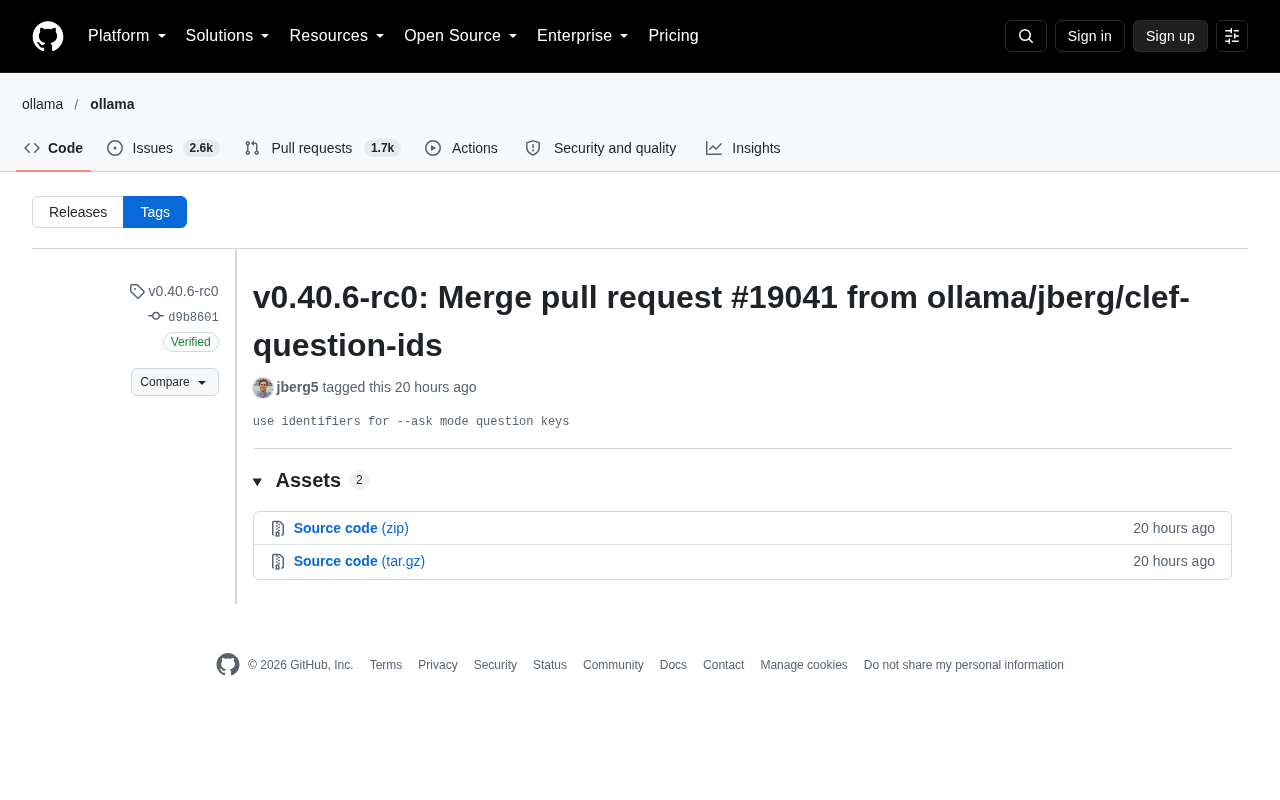 Ollama v0.40.6-rc0 发布:--ask 模式引入问题标识符