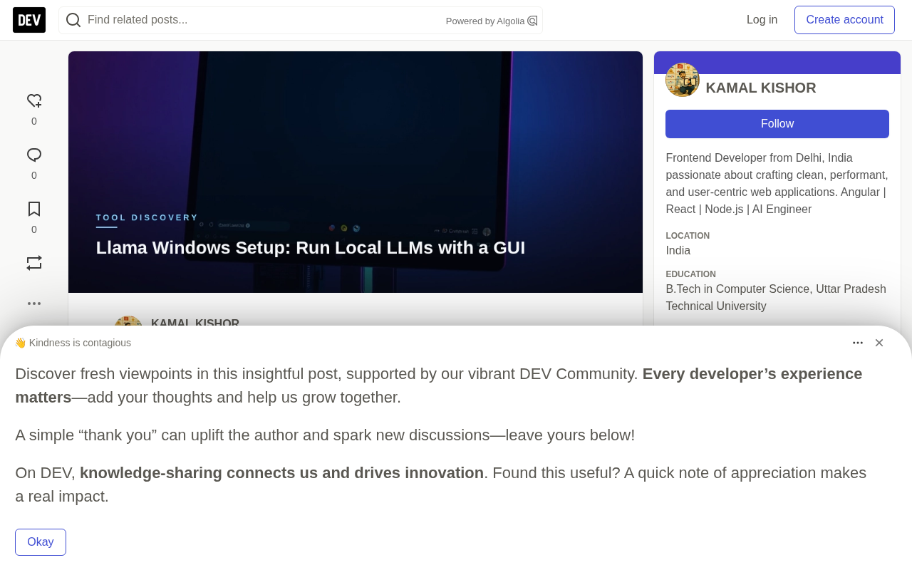 Llama Windows: Run Local LLMs with One Click from the System Tray