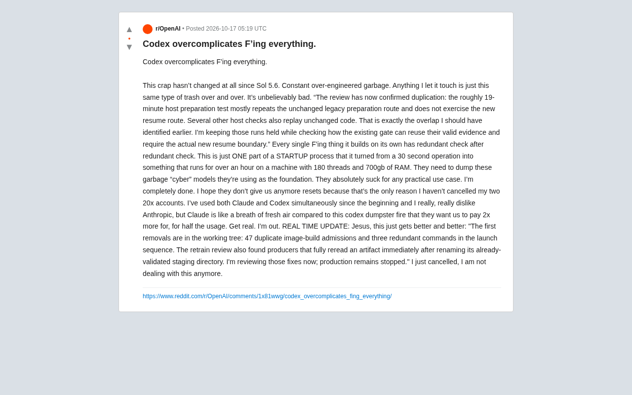 User Rages at Codex for Over-Engineering: 30-Second Startup Turns into an Hour-Long Ordeal — Why AI Coding Assistants Help Less the More They Try