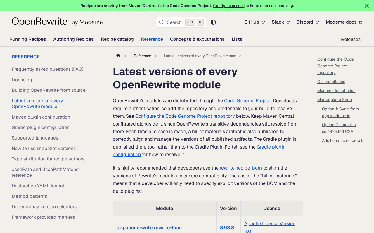 OpenRewrite Recipes Migration: From Maven Central to the Code Genome Project