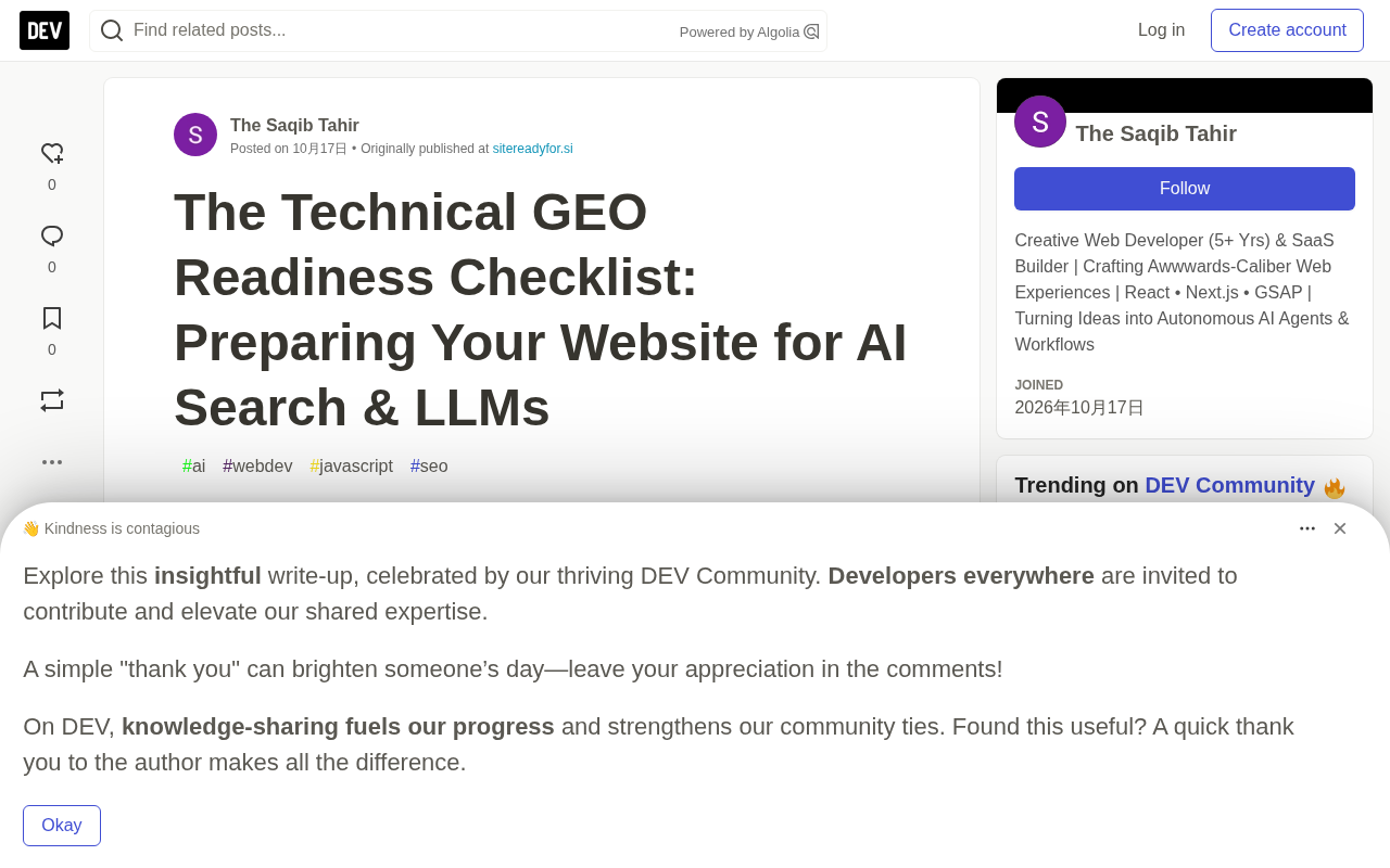 GEO Technical Readiness Checklist: Get Your Website Indexed by AI Search and LLMs
