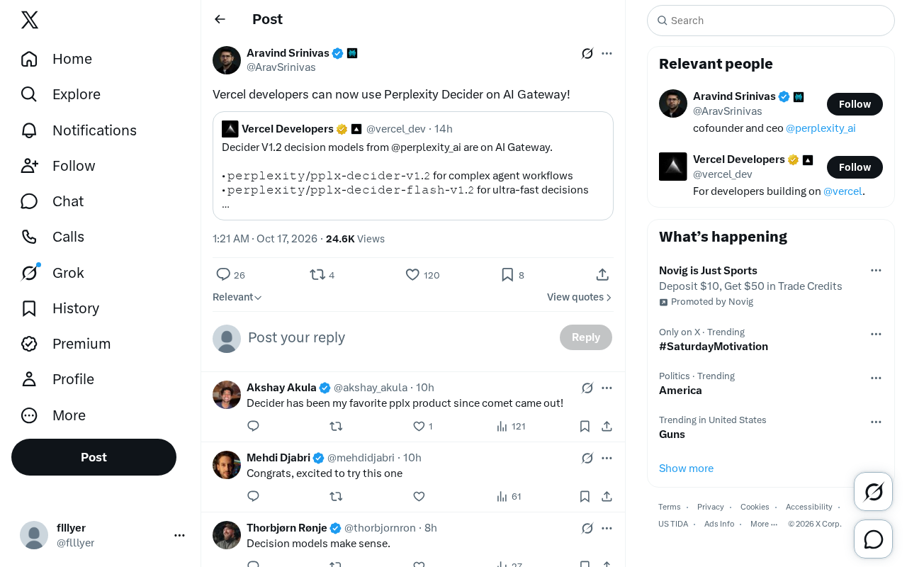 Vercel Developers Can Now Use Perplexity Decider on AI Gateway