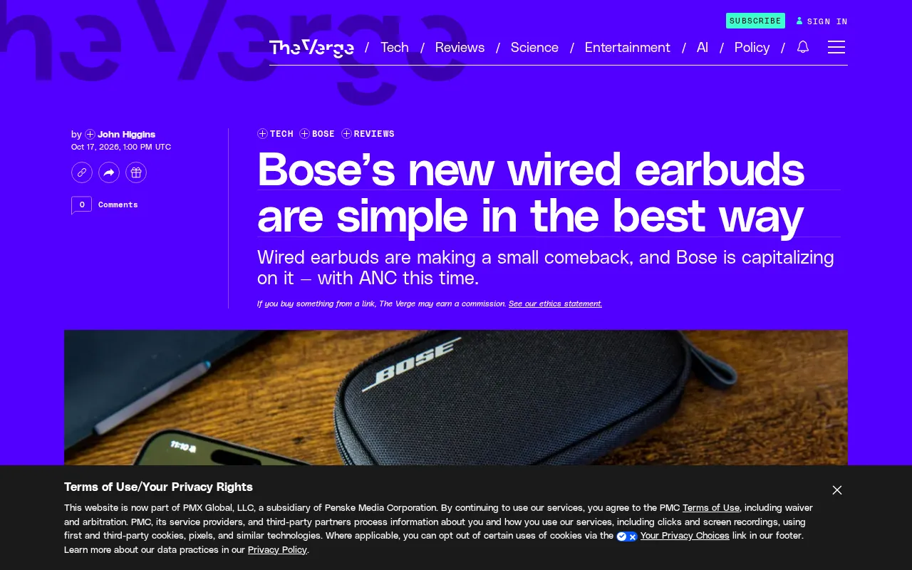 Bose's New Wired Earphones: Simple Is the Best Design