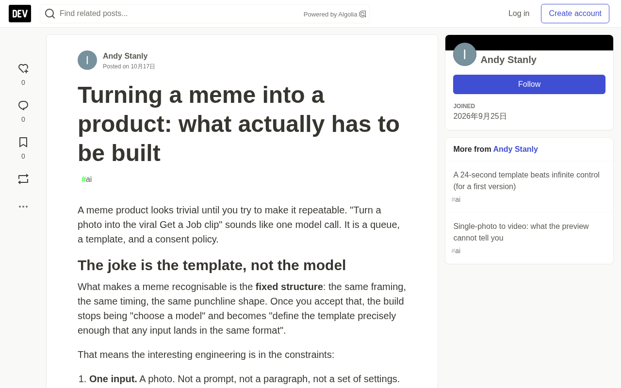 Turning a Meme into a Product: What Actually Has to Be Built?