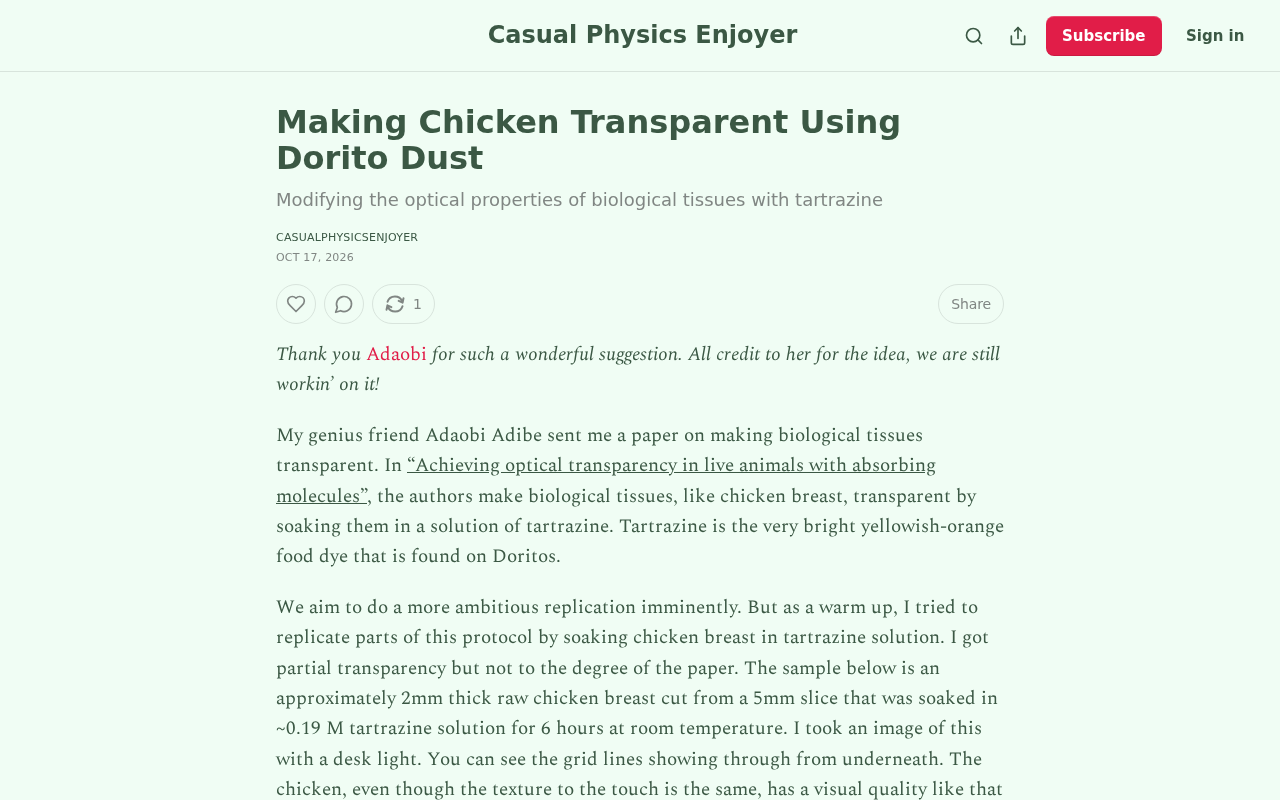 Making Chicken Transparent with Dorito Dust? A Fun Experiment Breakdown