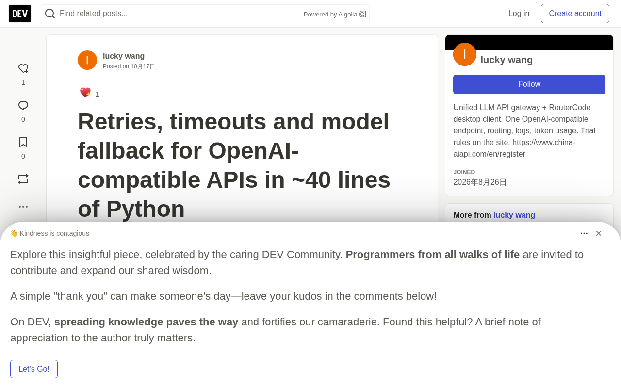 40 Lines of Python to Handle LLM Retries, Timeouts, and Model Fallback