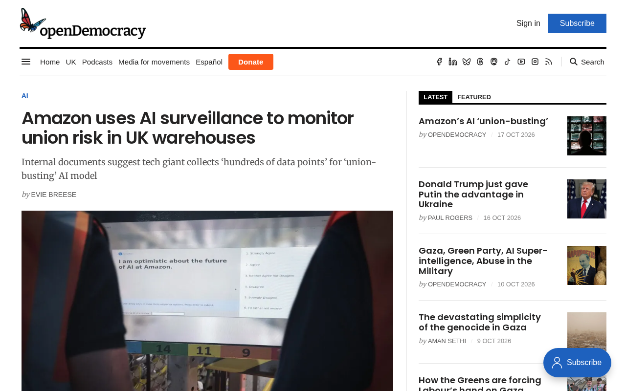 Amazon Reportedly Uses AI to Monitor Union Risk at UK Warehouses