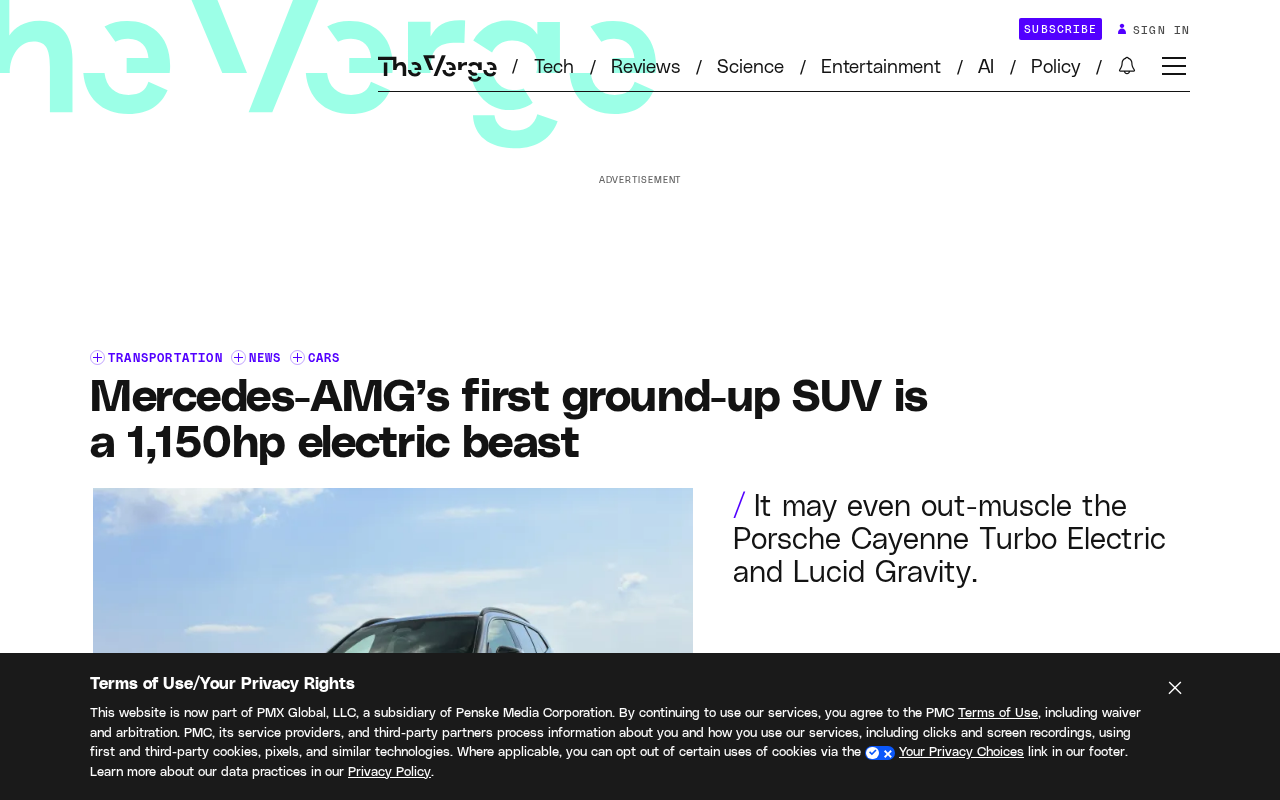 1,150-HP Electric Beast: Mercedes-AMG's First All-Electric SUV Debuts