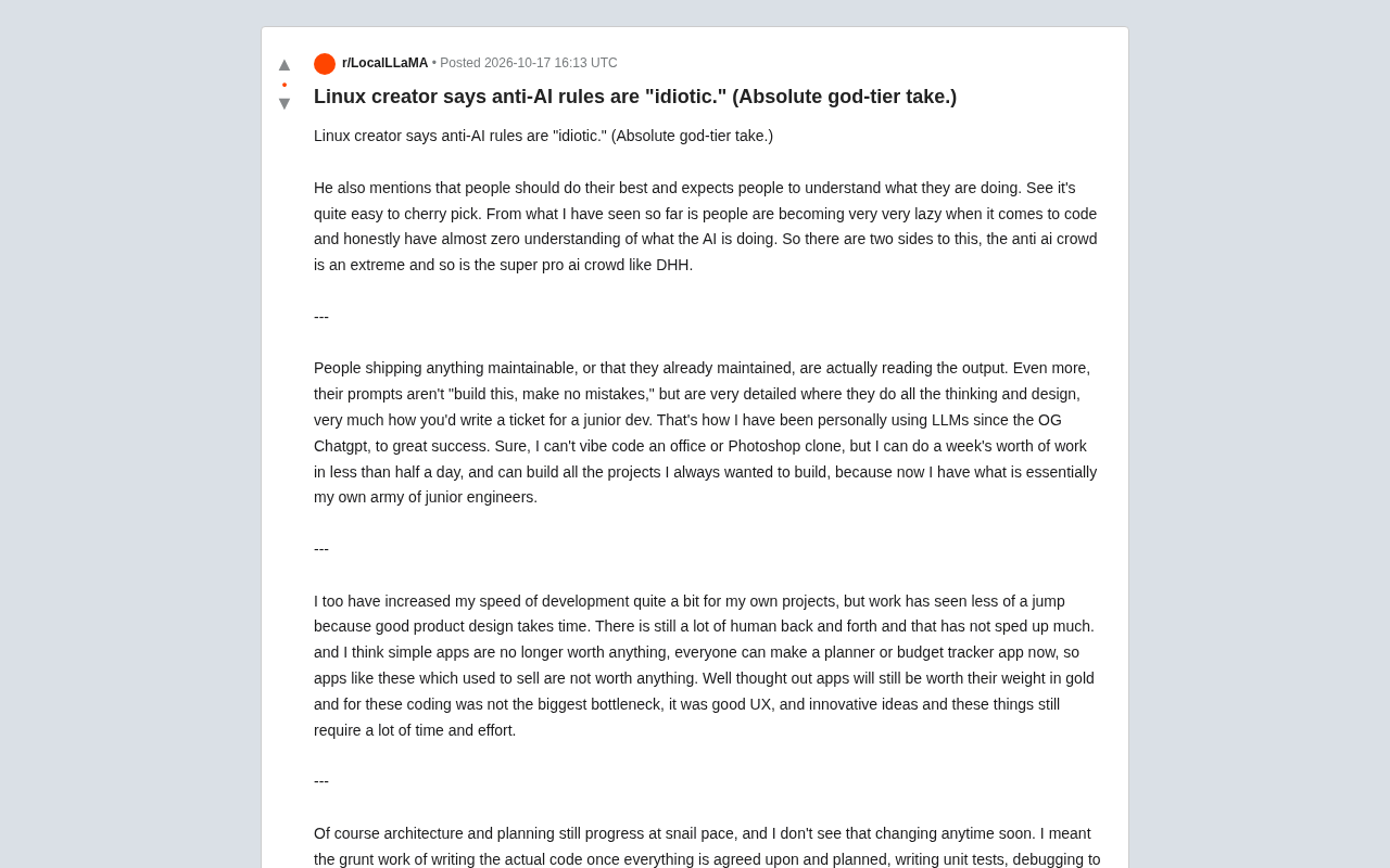 Linux之父批反AI规定“愚蠢”,开发者激辩AI编程边界