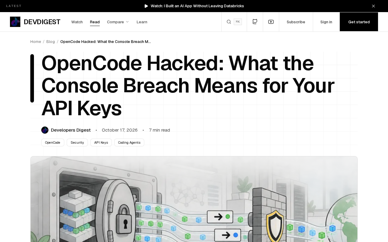 Source screenshot of the OpenCode breach
