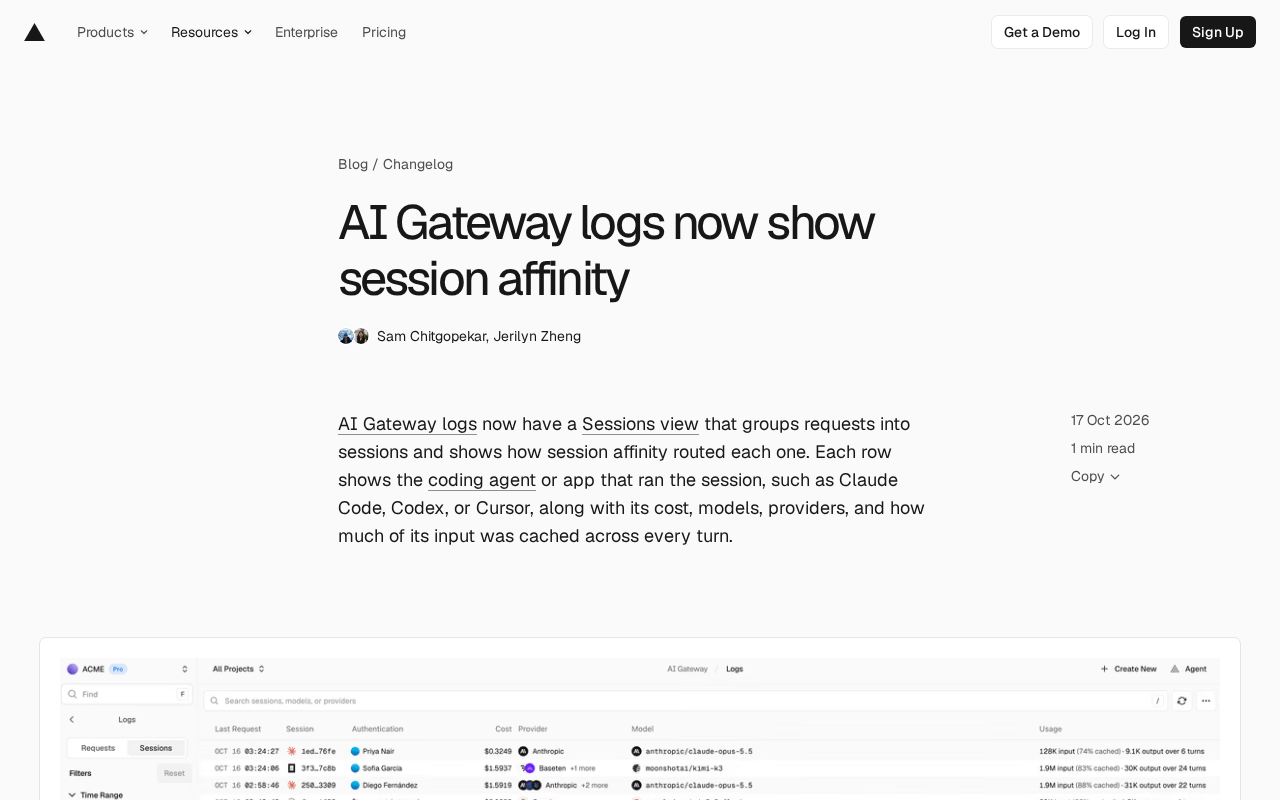 AI Gateway Logs Adds Session View: How Session Affinity Reduces AI Coding Costs