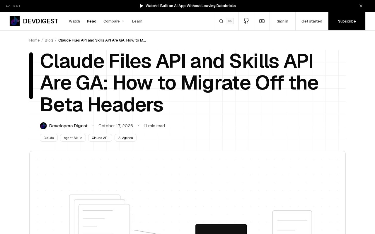 Claude Files and Skills APIs Now GA: Migration Guide