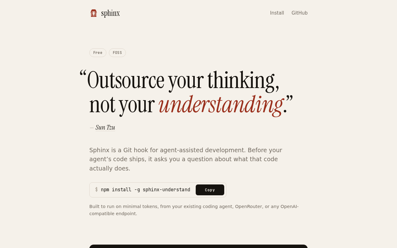 Sphinx: A Git Hook That Quizzes You on AI-Generated Code