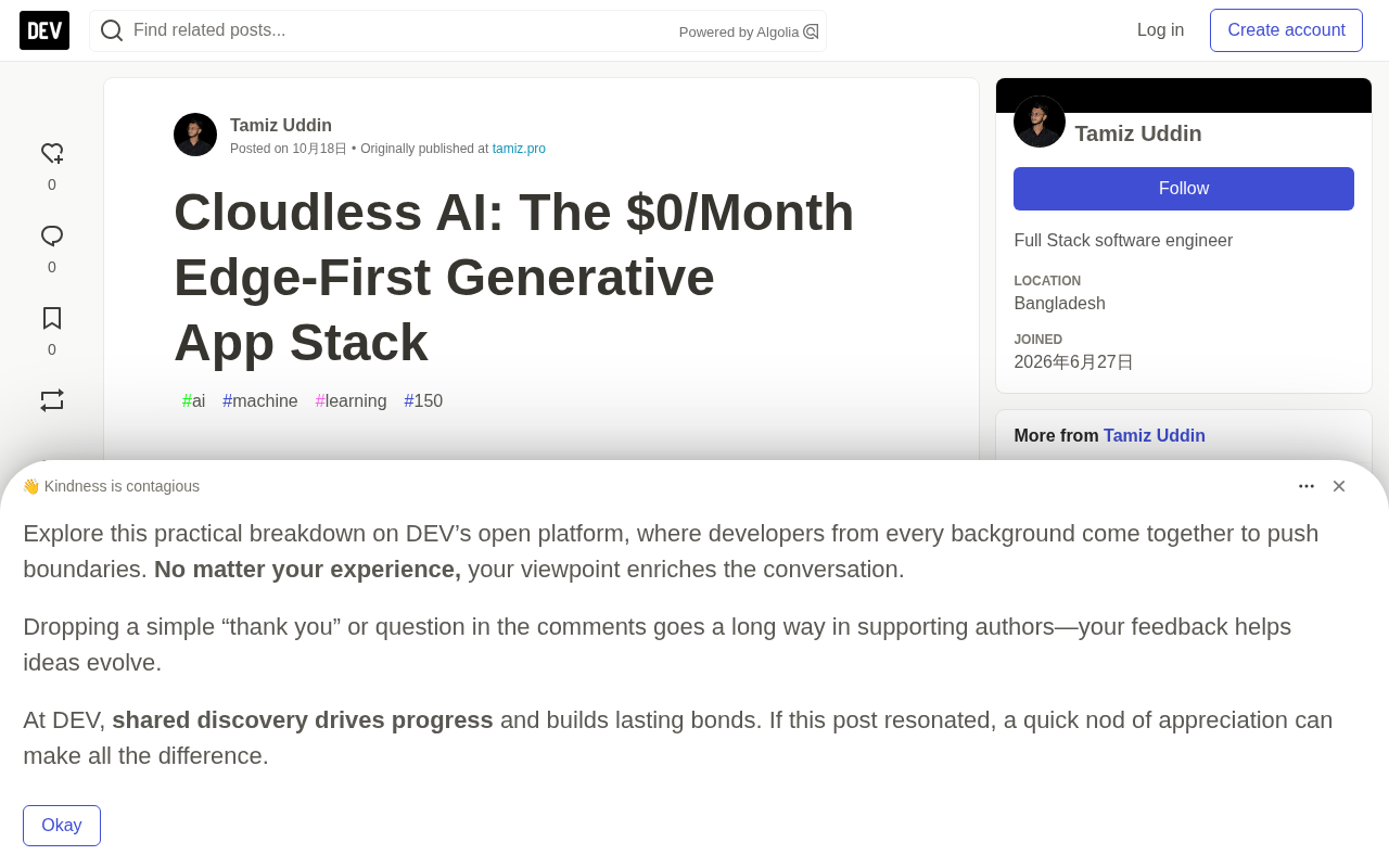 Zero-Cost AI Apps: A Practical Guide to Edge-First Architecture