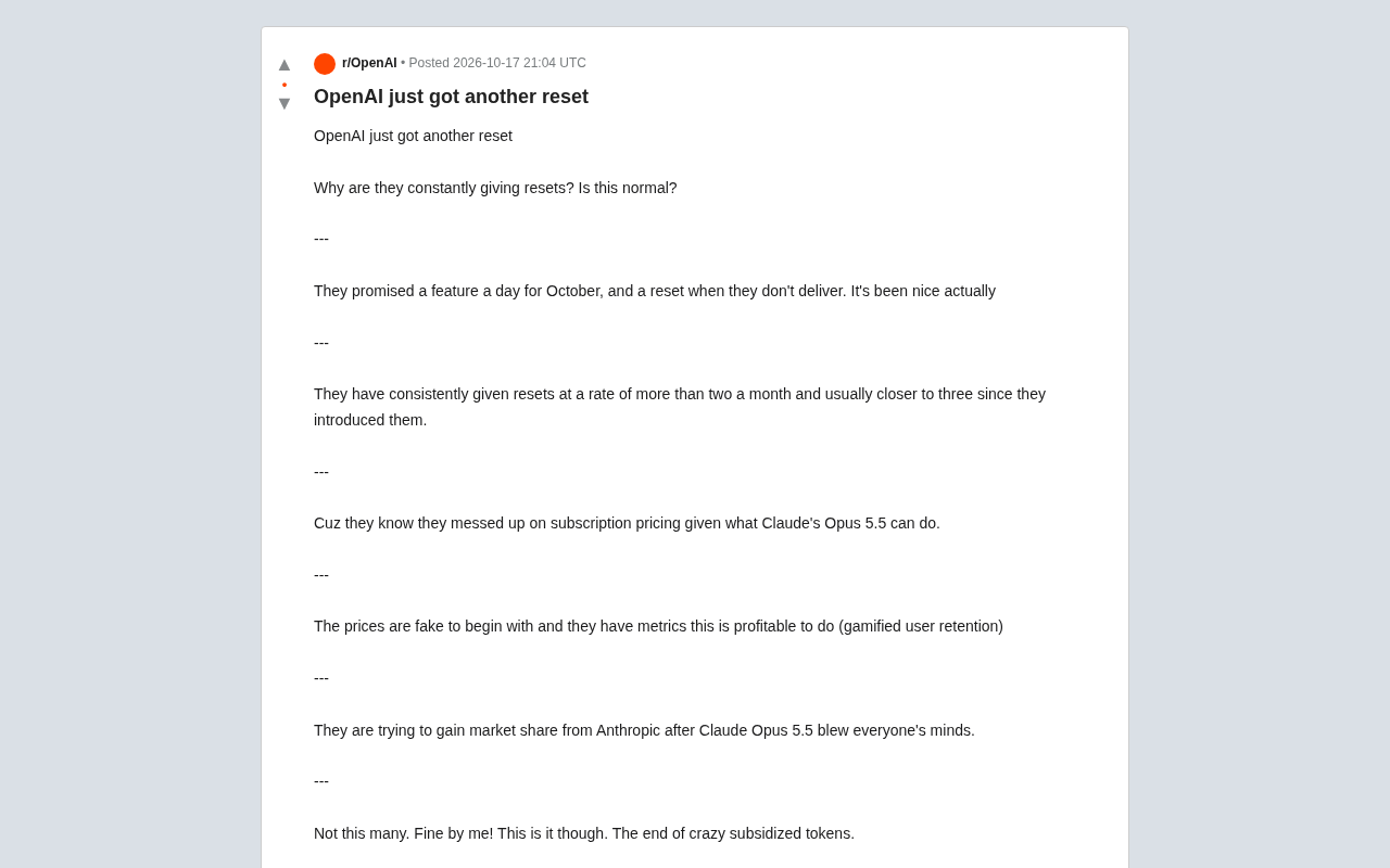 OpenAI Resets Again: A User Boon or Market Anxiety?