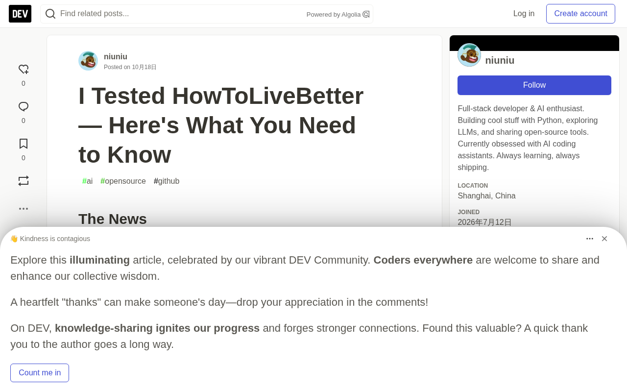 HowToLiveBetter: Hands-On Review of a 65K-Star Life Guide Project