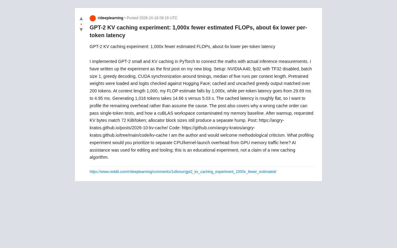 From 1000x FLOPs to 6x Latency: A Hands-On Breakdown of GPT-2 KV Cache