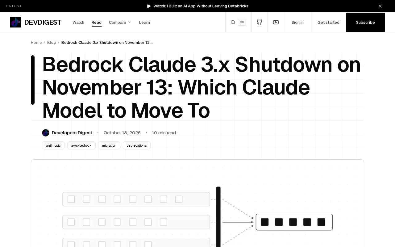 rss source: Bedrock Claude 3.x Shutdown on November 13: Which Claude Model to Move To