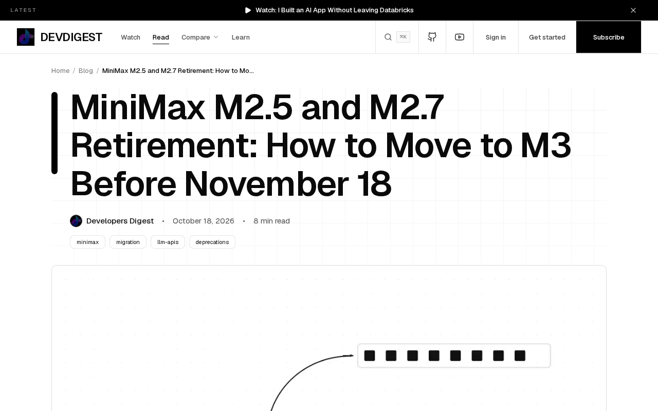 MiniMax M2.5/M2.7 Retirement: M3 API Migration Guide and Cost Analysis