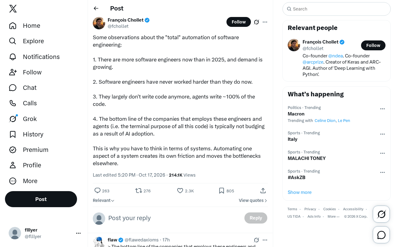 Four Counterintuitive Observations on the "Full Automation" of Software Engineering
