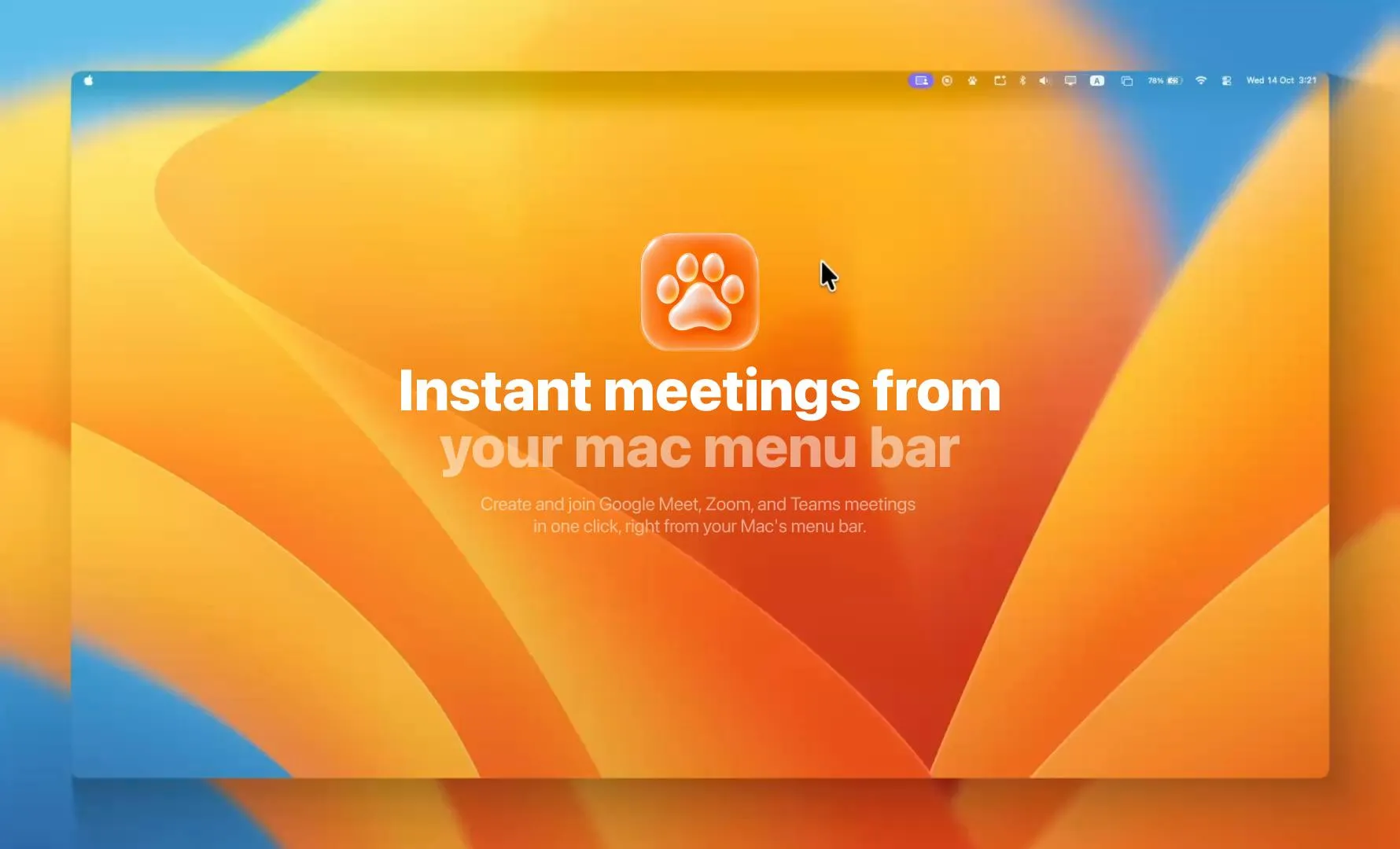 MeetPaw: One Click in the Menu Bar, Instant Meeting Links