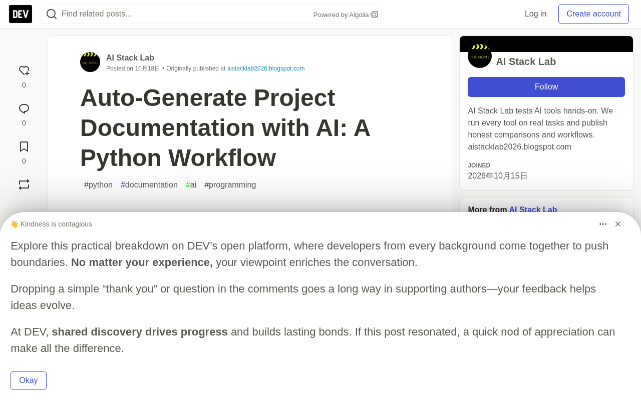 AI-Generated Python Project Documentation: A Practical Automation Workflow