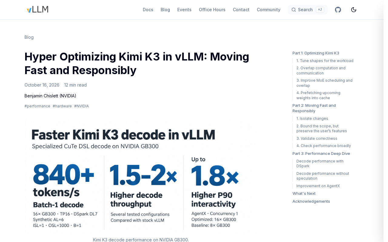Deep Optimization of Kimi K3 in vLLM: Inference Acceleration in Practice