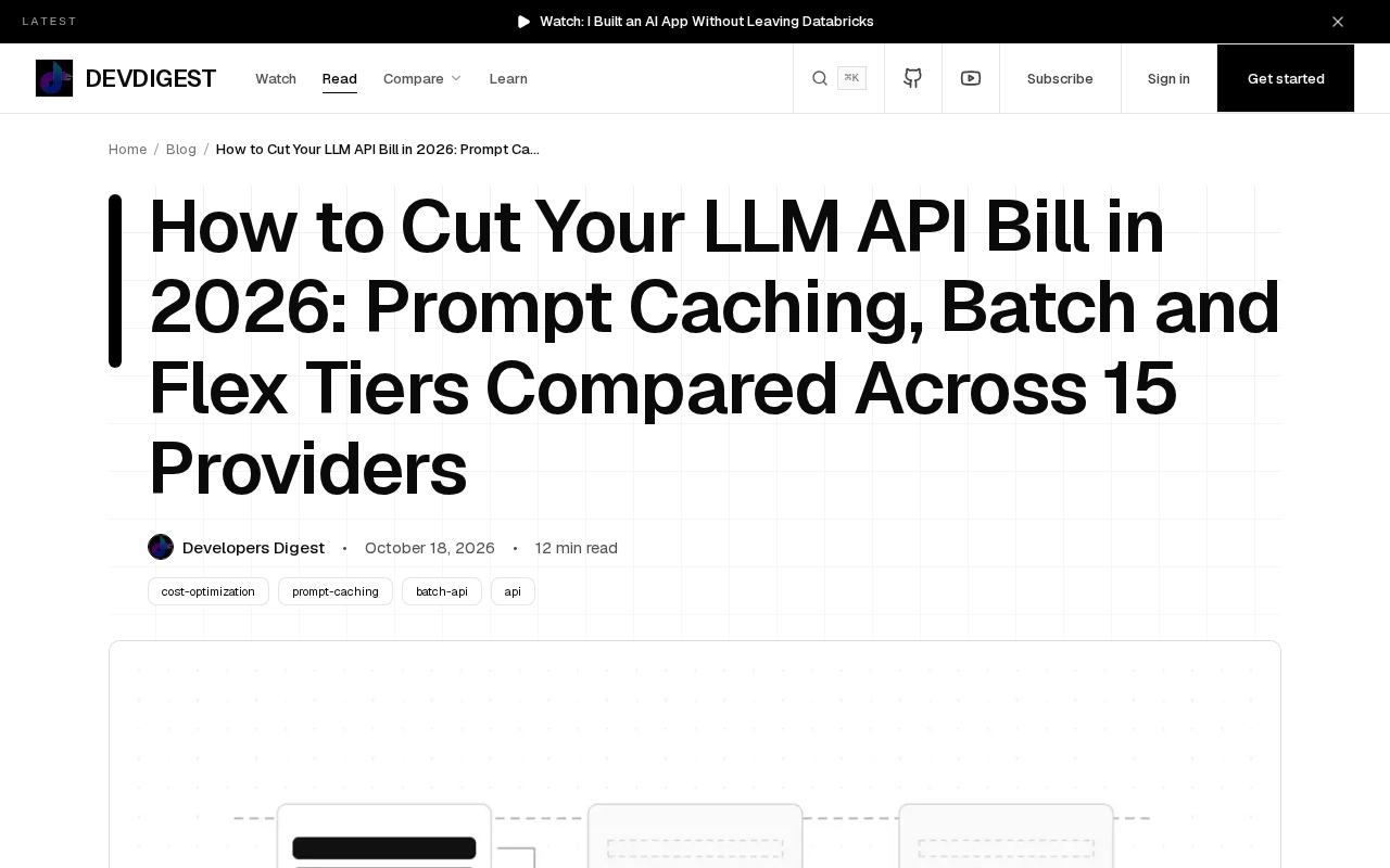 LLM API成本优化指南:提示缓存与批量折扣实测对比