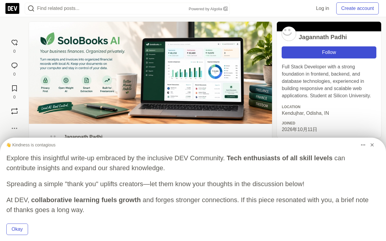 SoloBooks AI:本地优先的财务助手如何解决自由职业者隐私痛点