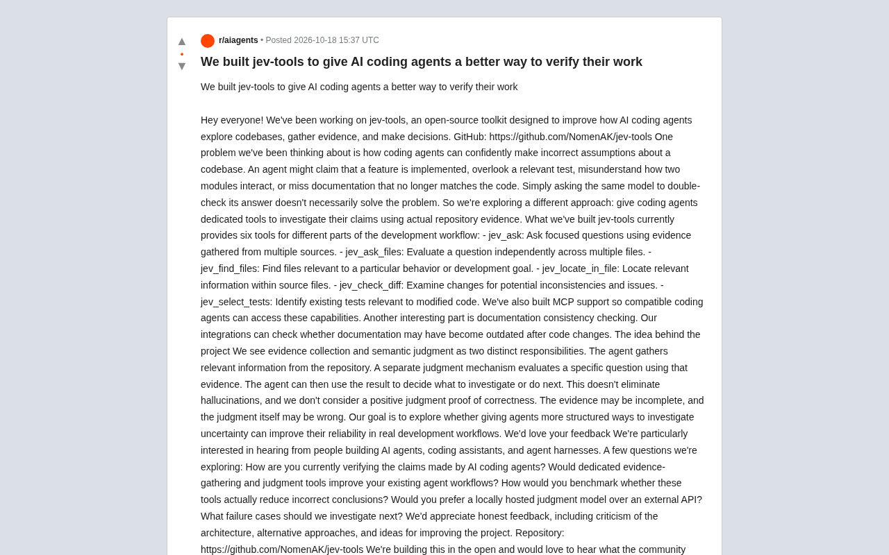 jev-tools: Letting AI Coding Agents Verify Their Work with Repository Evidence