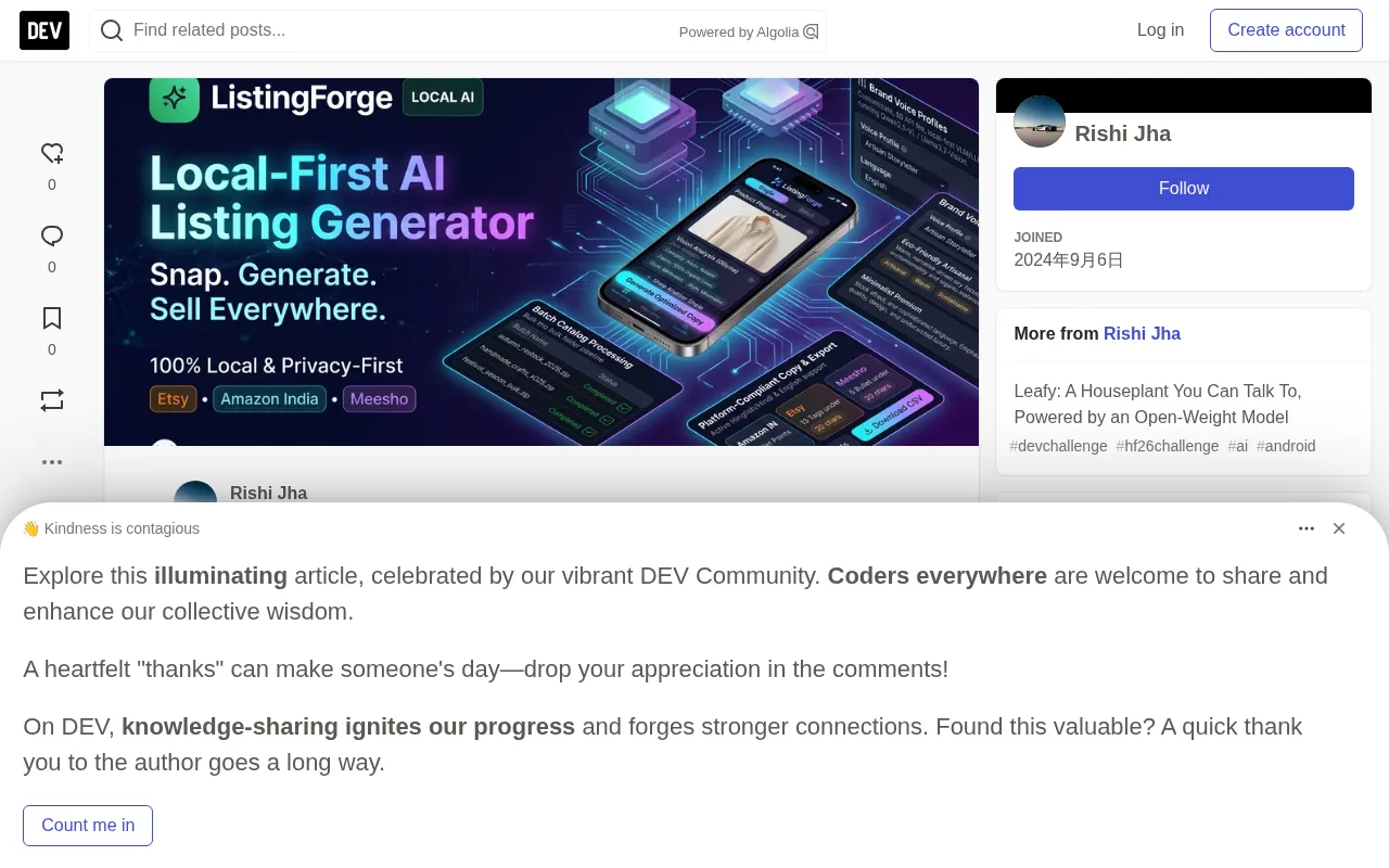 Photos Never Leave Your Machine: ListingForge Writes E-commerce Copy with Open-Source Models