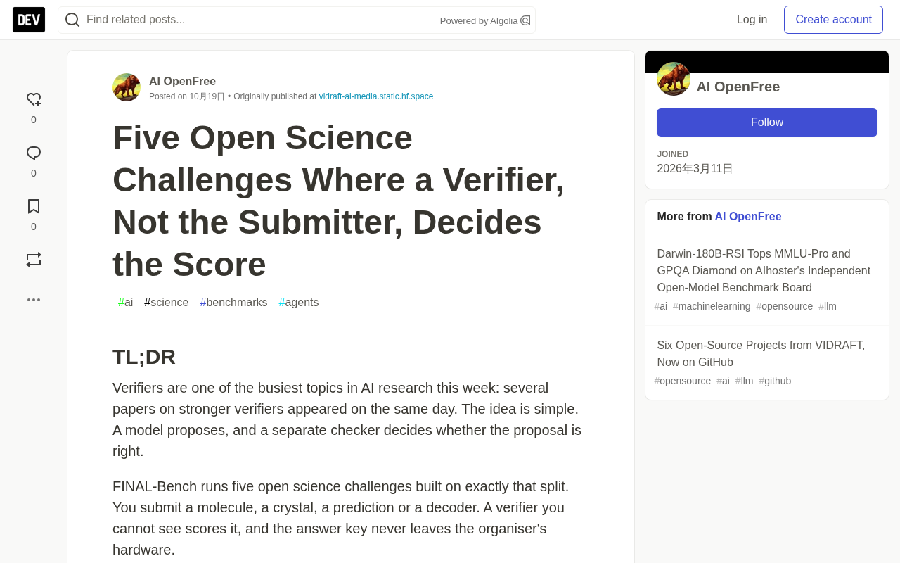 Five Open Science Challenges: How Hidden Validators Are Reshaping AI Research Evaluation