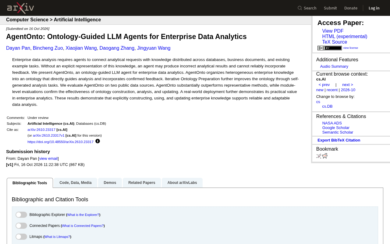 AgentOnto: How Ontology-Guided LLM Agents Are Revolutionizing Enterprise Data Analysis