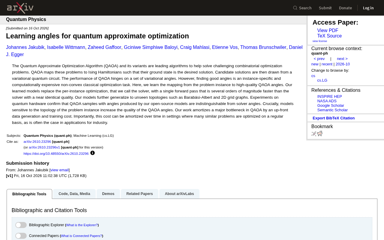 New Breakthrough in Quantum Optimization: Learning QAOA Angles to Accelerate Combinatorial Optimization