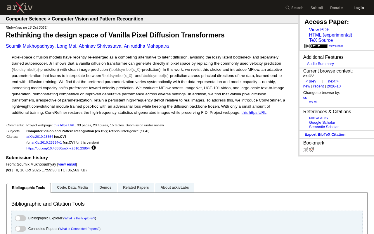 Rethinking the Design Space of Pixel Diffusion Transformers: MFlow and ConvRefiner
